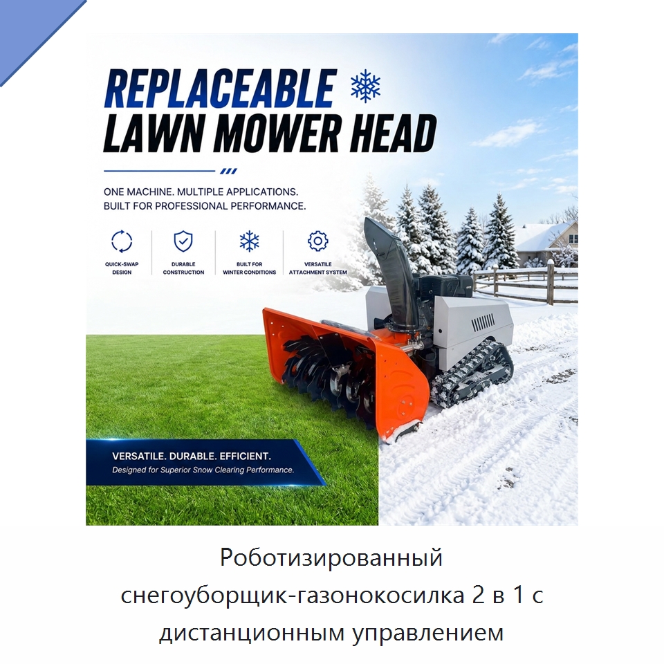 Роботизированный снегоуборщик-газонокосилка 2 в 1 с дистанционным управлением — Коммунальная техника