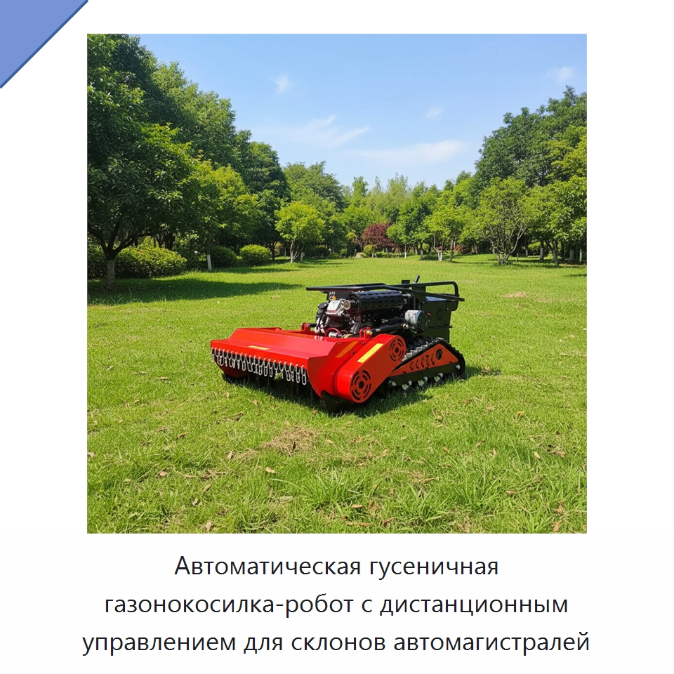 Автоматическая гусеничная газонокосилка-робот с дистанционным управлением для склонов автомагистралей — Газонокосилки