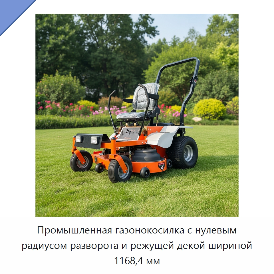 Промышленная газонокосилка с нулевым радиусом разворота и режущей декой шириной 1168,4 мм — Газонокосилки