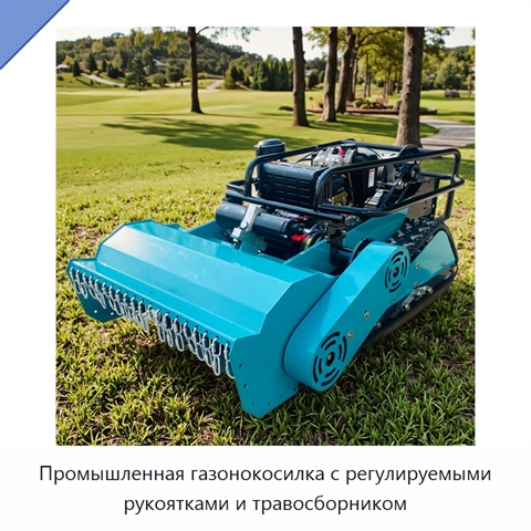 Промышленная газонокосилка с регулируемыми рукоятками и травосборником
