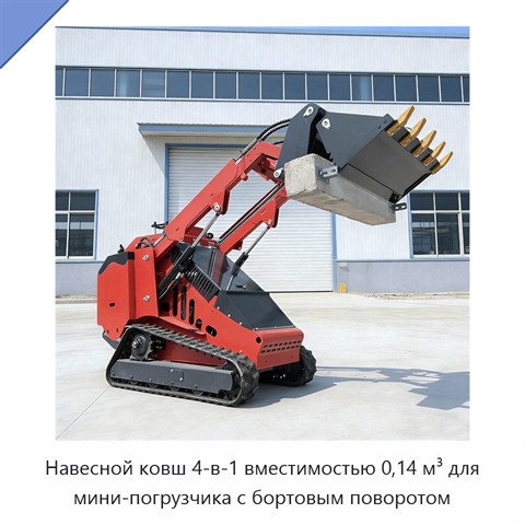 Навесной ковш 4-в-1 вместимостью 0,14 м³ для мини-погрузчика с бортовым поворотом
