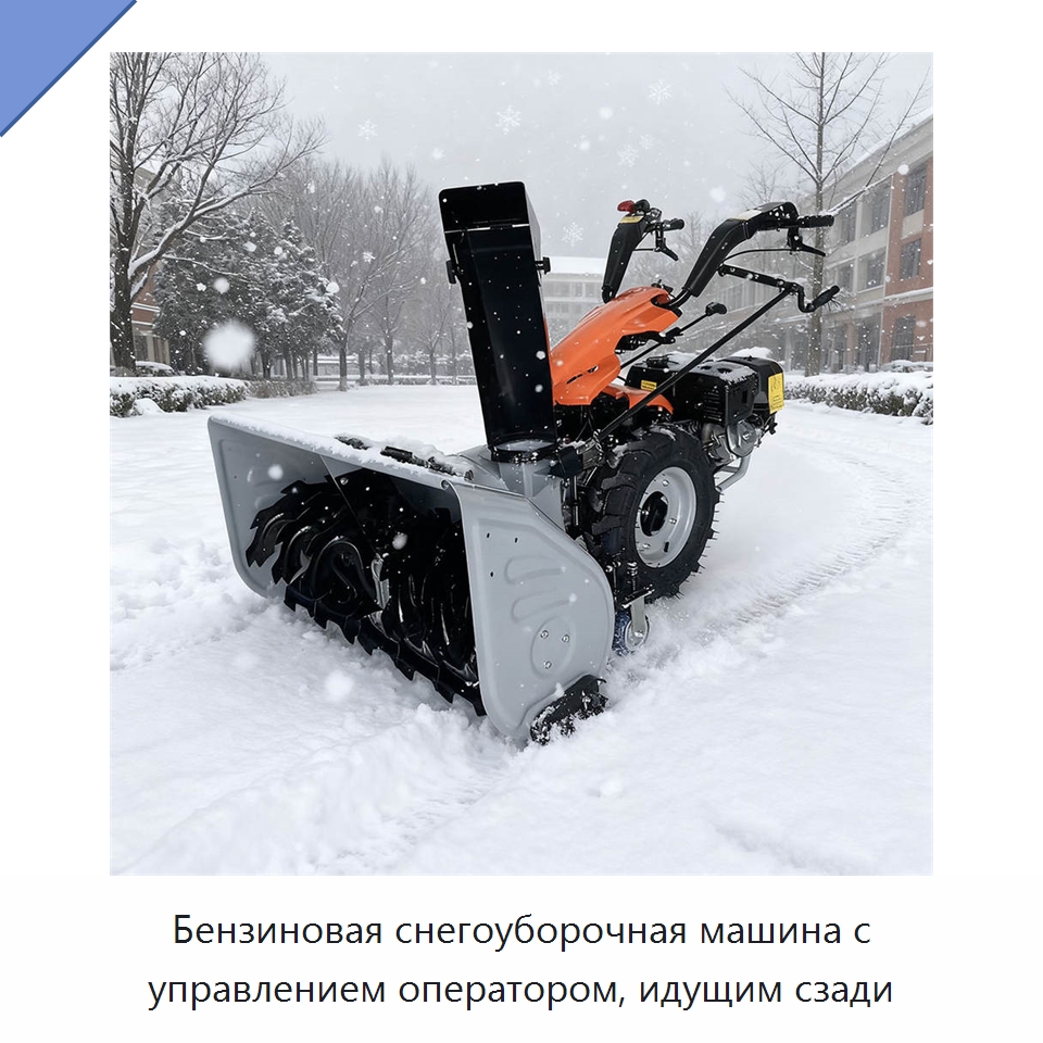 Бензиновая снегоуборочная машина с управлением оператором, идущим сзади — Коммунальная техника