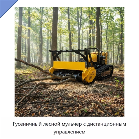Гусеничный лесной мульчер с дистанционным управлением