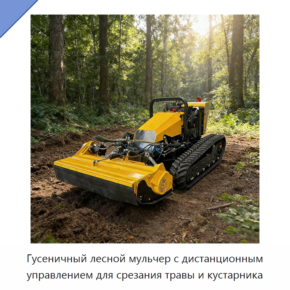 Гусеничный лесной мульчер с дистанционным управлением для срезания травы и кустарника — Лесохозяйственная техника