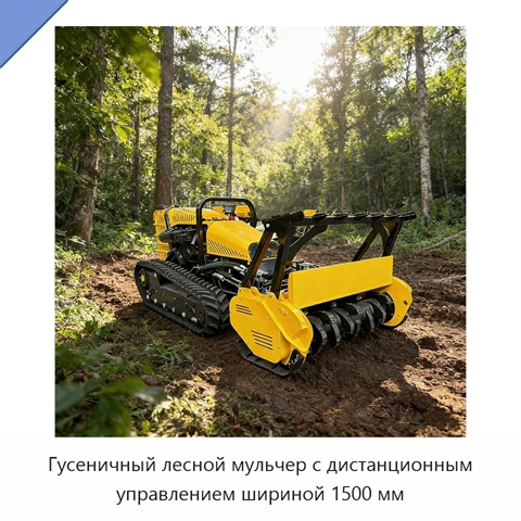 Гусеничный лесной мульчер с дистанционным управлением шириной 1500 мм