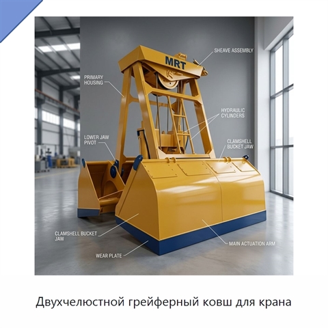 Двухчелюстной грейферный ковш для крана