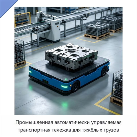 Промышленная автоматически управляемая транспортная тележка для тяжёлых грузов