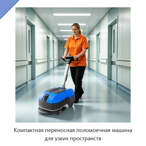 Компактная переносная поломоечная машина для узких пространств