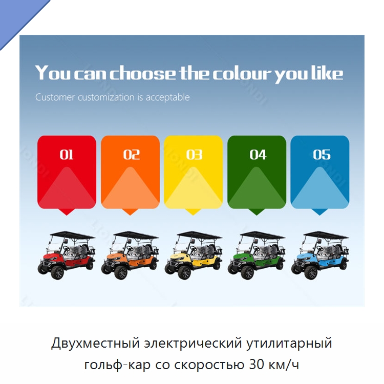Двухместный электрический утилитарный гольф-кар со скоростью 30 км/ч — Конвейеры