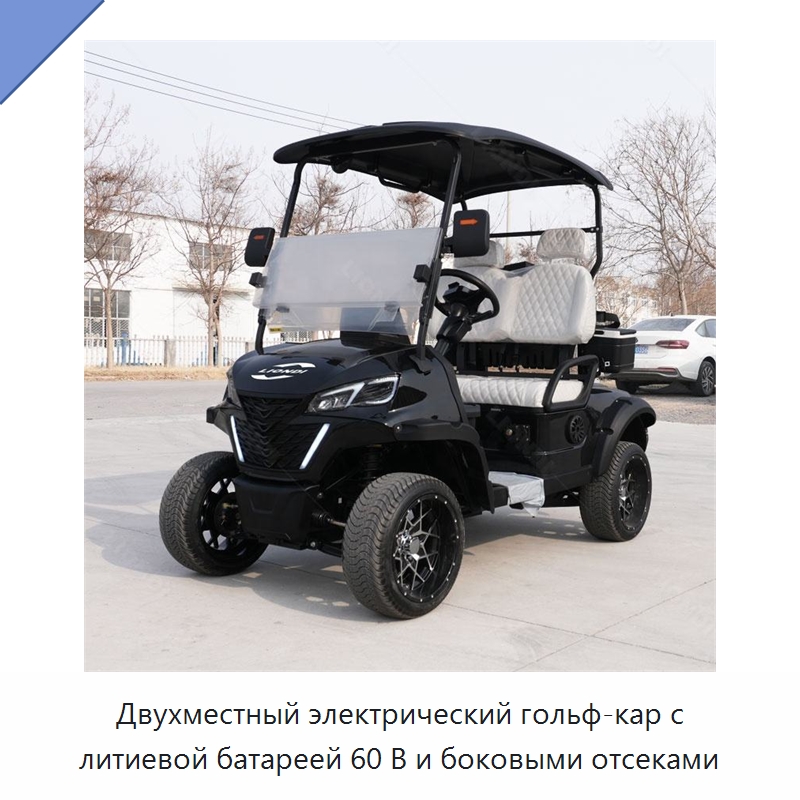 Двухместный электрический гольф-кар с литиевой батареей 60 В и боковыми отсеками — Подъемно-транспортное и складское оборудование