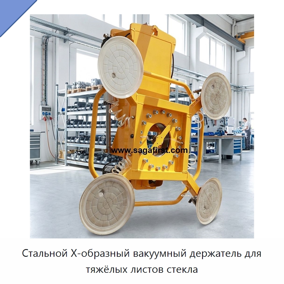 Стальной X-образный вакуумный держатель для тяжёлых листов стекла — Подъемно-транспортное оборудование