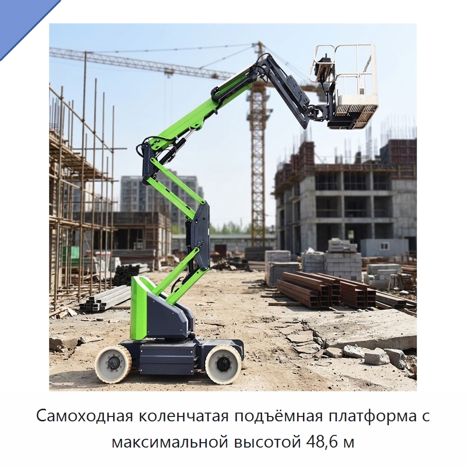 Самоходная коленчатая подъёмная платформа с максимальной высотой 48,6 м — Подъемные столы