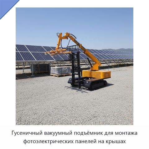 Гусеничный вакуумный подъёмник для монтажа фотоэлектрических панелей на крышах