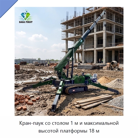 Кран-паук со столом 1 м и максимальной высотой платформы 18 м