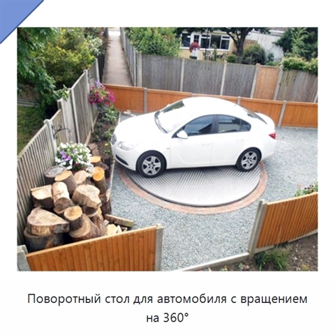 Поворотный стол для автомобиля с вращением на 360°