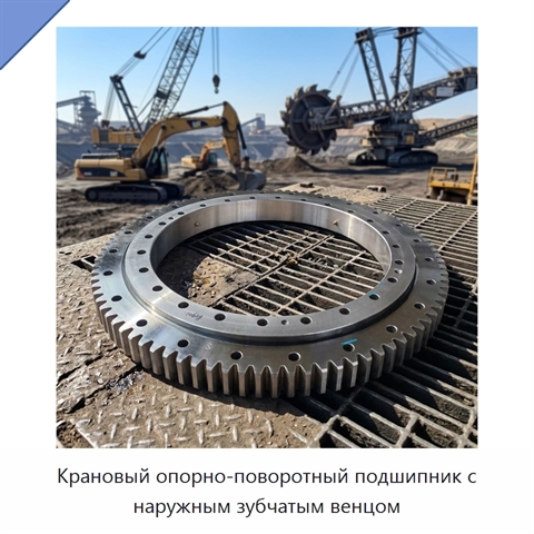 Крановый опорно-поворотный подшипник с наружным зубчатым венцом
