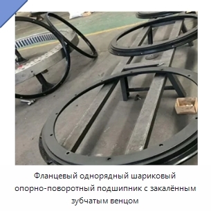 Фланцевый однорядный шариковый опорно-поворотный подшипник с закалённым зубчатым венцом