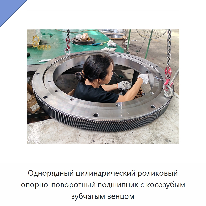 Однорядный цилиндрический роликовый опорно-поворотный подшипник с косозубым зубчатым венцом — Цилиндрические роликоподшипники
