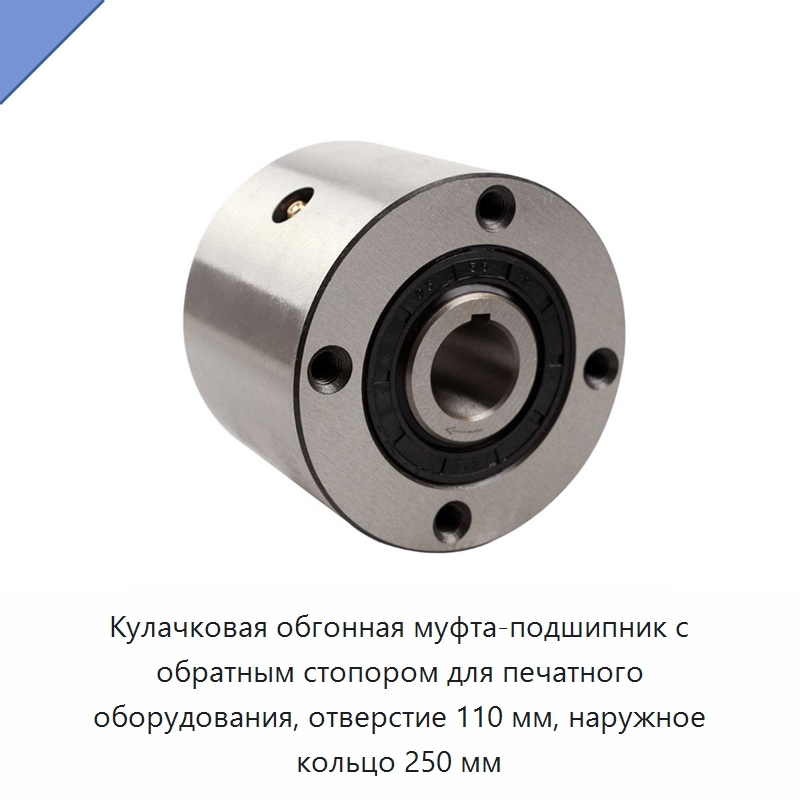 Кулачковая обгонная муфта-подшипник с обратным стопором для печатного оборудования, отверстие 110 мм, наружное кольцо 250 мм — Подшипники