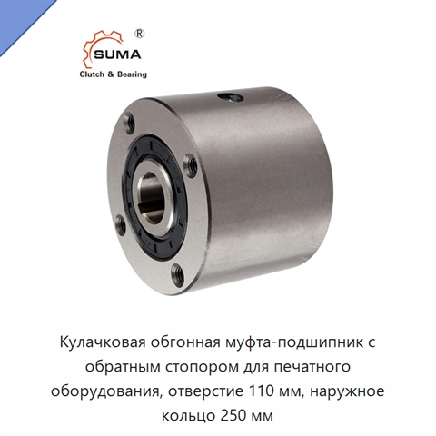 Кулачковая обгонная муфта-подшипник с обратным стопором для печатного оборудования, отверстие 110 мм, наружное кольцо 250 мм