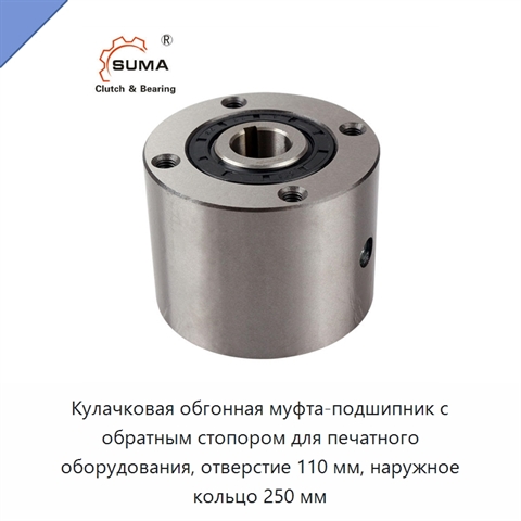 Кулачковая обгонная муфта-подшипник с обратным стопором для печатного оборудования, отверстие 110 мм, наружное кольцо 250 мм