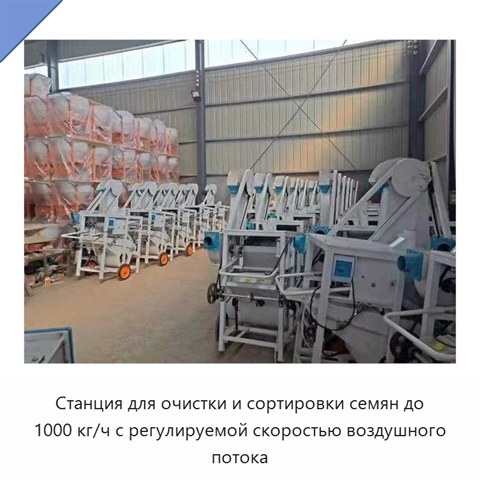 Станция для очистки и сортировки семян до 1000 кг/ч с регулируемой скоростью воздушного потока