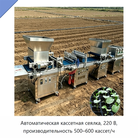Автоматическая кассетная сеялка, 220 В, производительность 500–600 кассет/ч