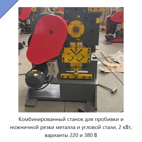 Комбинированный станок для пробивки и ножничной резки металла и угловой стали, 2 кВт, варианты 220 и 380 В