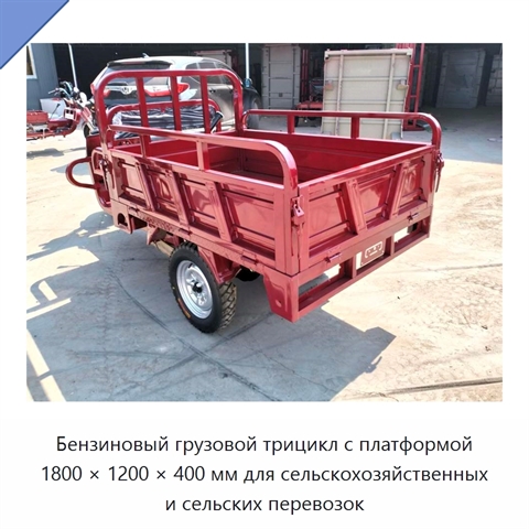 Бензиновый грузовой трицикл с платформой 1800 × 1200 × 400 мм для сельскохозяйственных и сельских перевозок