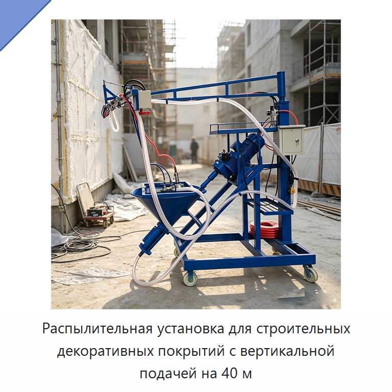 Распылительная установка для строительных декоративных покрытий с вертикальной подачей на 40 м — Штукатурные станции