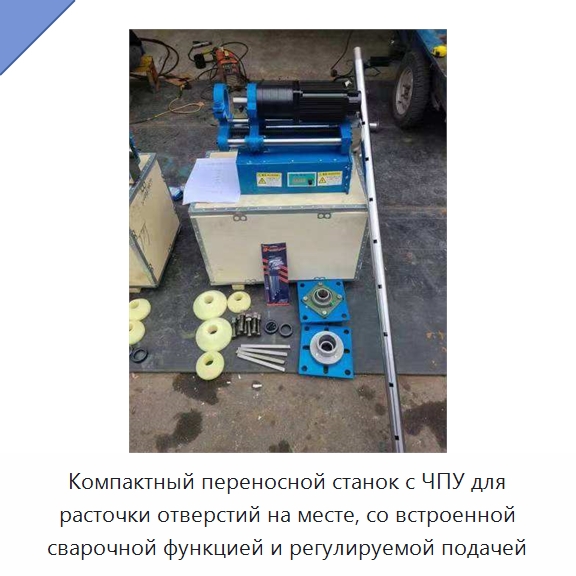 Компактный переносной станок с ЧПУ для расточки отверстий на месте, со встроенной сварочной функцией и регулируемой подачей — Станочное оборудование