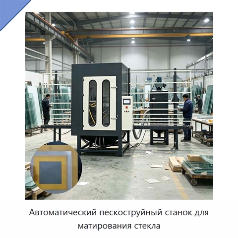 Автоматический пескоструйный станок для матирования стекла