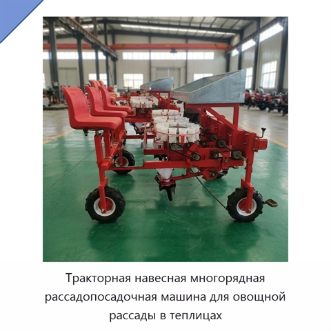Тракторная навесная многорядная рассадопосадочная машина для овощной рассады в теплицах