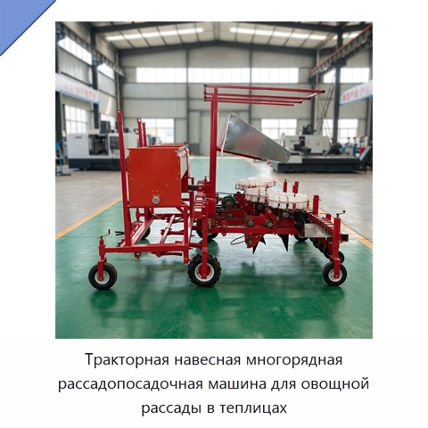 Тракторная навесная многорядная рассадопосадочная машина для овощной рассады в теплицах