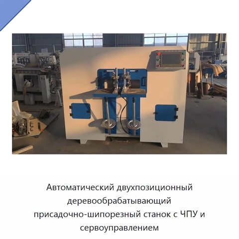 Автоматический двухпозиционный деревообрабатывающий присадочно-шипорезный станок с ЧПУ и сервоуправлением
