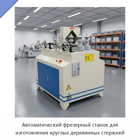 Автоматический фрезерный станок для изготовления круглых деревянных стержней