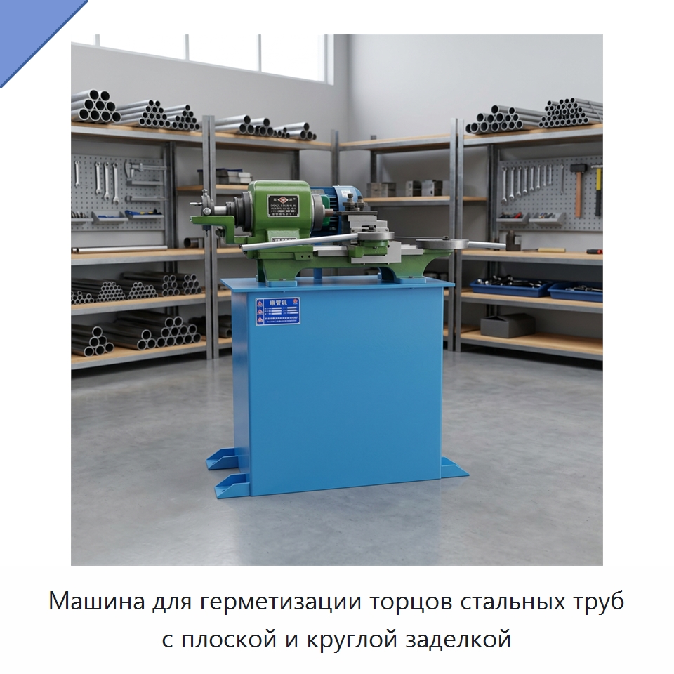 Машина для герметизации торцов стальных труб с плоской и круглой заделкой — Станки для обработки труб