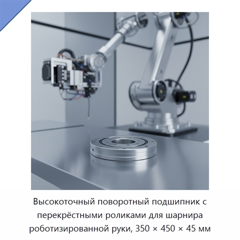 Высокоточный поворотный подшипник с перекрёстными роликами для шарнира роботизированной руки, 350 × 450 × 45 мм