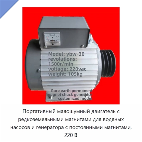 Портативный малошумный двигатель с редкоземельными магнитами для водяных насосов и генератора с постоянными магнитами, 220 В