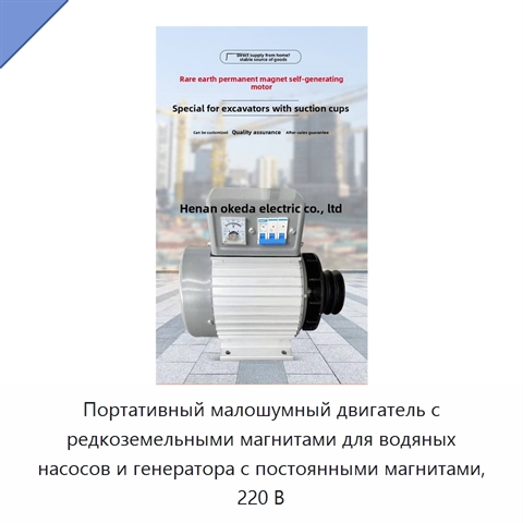 Портативный малошумный двигатель с редкоземельными магнитами для водяных насосов и генератора с постоянными магнитами, 220 В