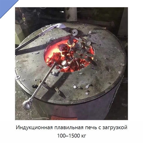 Индукционная плавильная печь с загрузкой 100–1500 кг