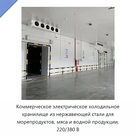 Коммерческое электрическое холодильное хранилище из нержавеющей стали для морепродуктов, мяса и водной продукции, 220/380 В