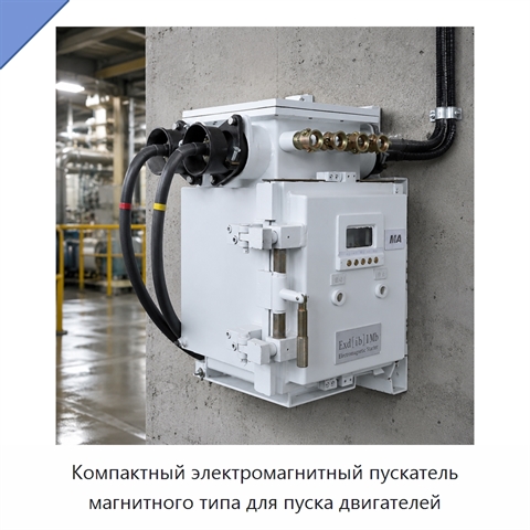 Компактный электромагнитный пускатель магнитного типа для пуска двигателей