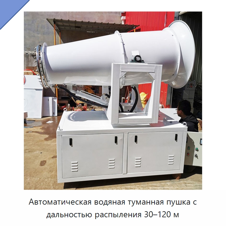 Автоматическая водяная туманная пушка с дальностью распыления 30–120 м