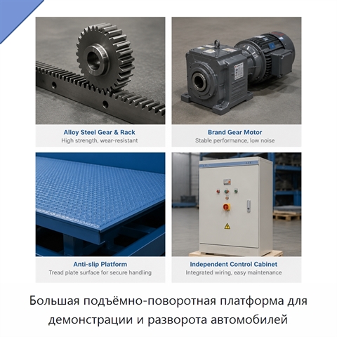 Большая подъёмно-поворотная платформа для демонстрации и разворота автомобилей