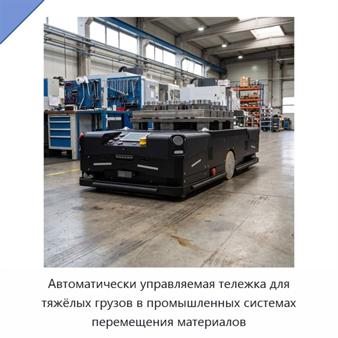 Автоматически управляемая тележка для тяжёлых грузов в промышленных системах перемещения материалов