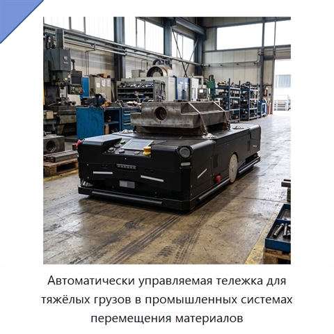 Автоматически управляемая тележка для тяжёлых грузов в промышленных системах перемещения материалов