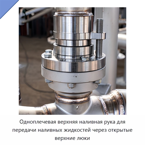 Одноплечевая верхняя наливная рука для передачи наливных жидкостей через открытые верхние люки