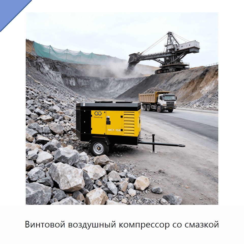 Винтовой воздушный компрессор со смазкой — Промышленные компрессоры