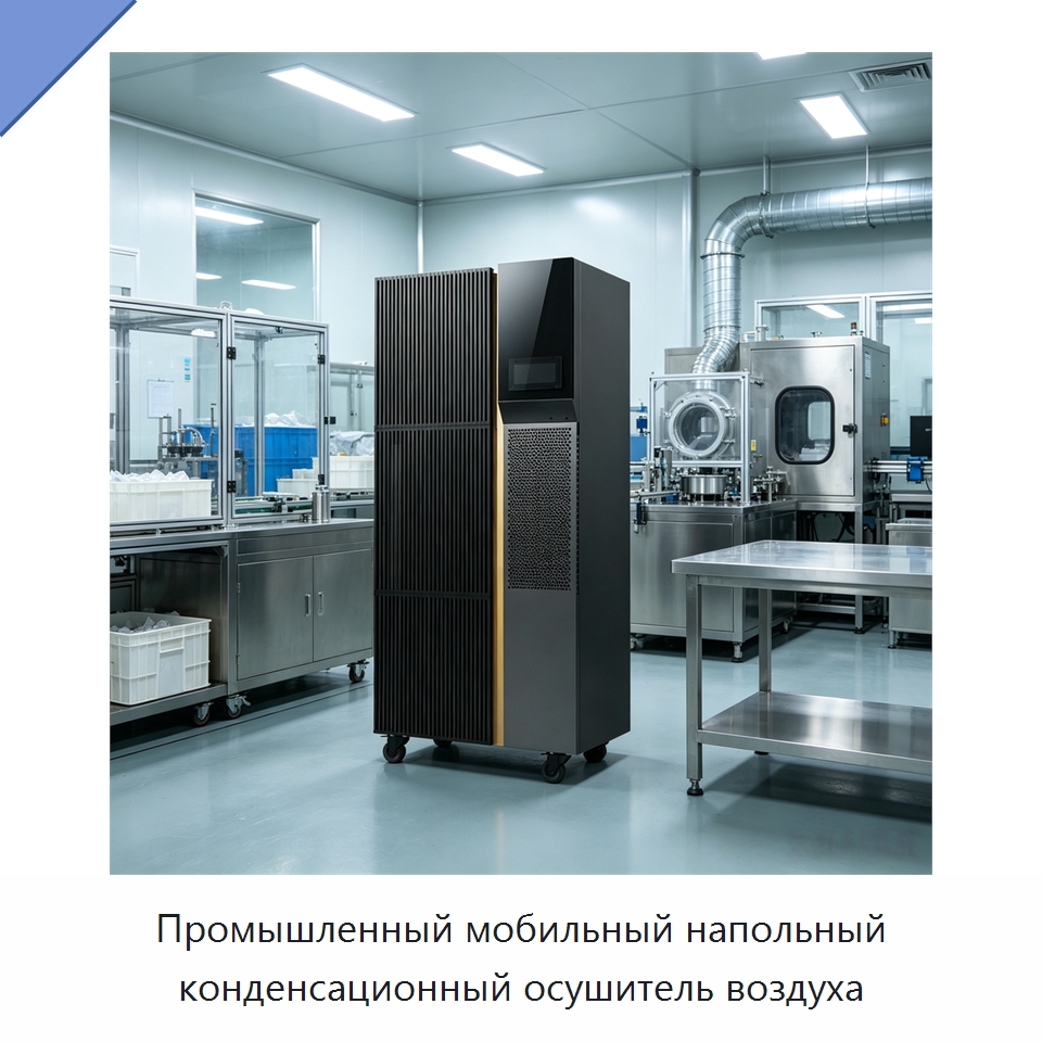 Промышленный мобильный напольный конденсационный осушитель воздуха